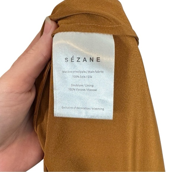 Sezane Annabella 100% Silk Openwork Scalloped Shift Dress Sz:44/US12 PLEASE READ - Picture 10 of 11